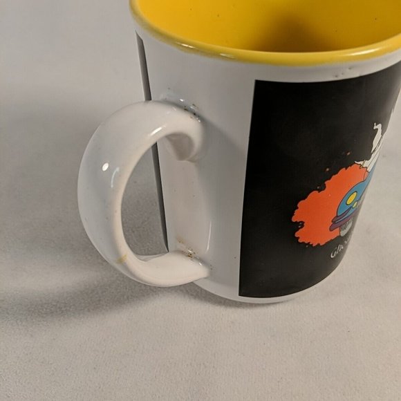 Vintage 1988 Ghouls Night Out Mug Ceramic Halloween Ghosts Black Yellow Carousel - Picture 9 of 11
